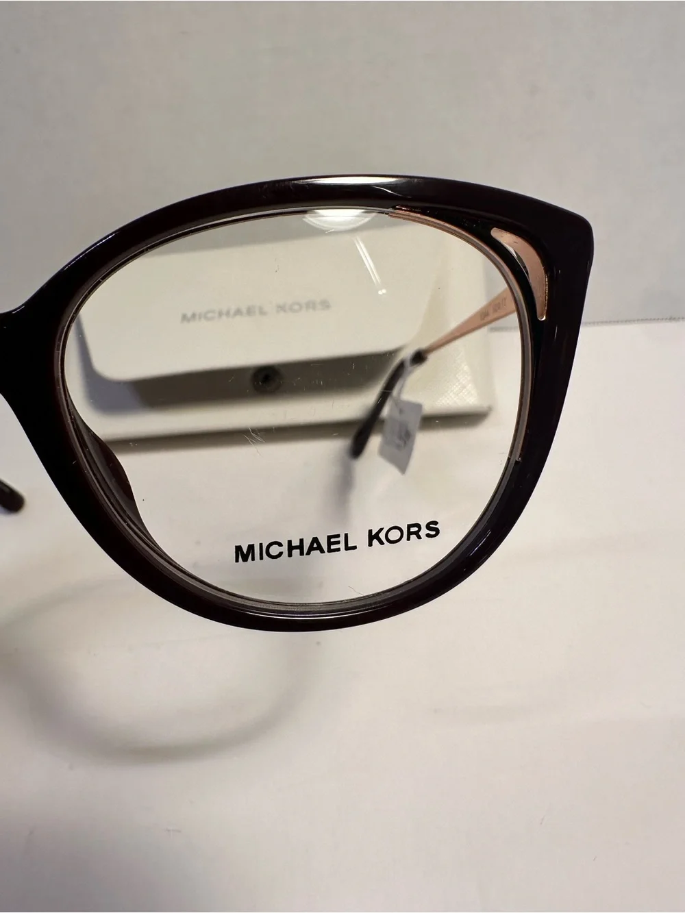 Michael Kors Women's Tortoiseshell Cat-Eye Optical Glasses - Burgundy&Rose gold
